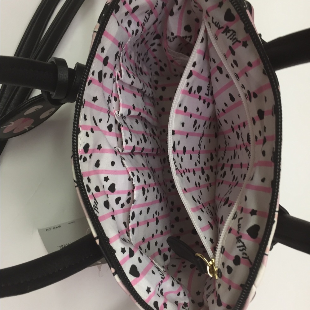 Luv๐Betsey Johnson Blk Cat Blush Pink Crossbody - Picture 6 of 8